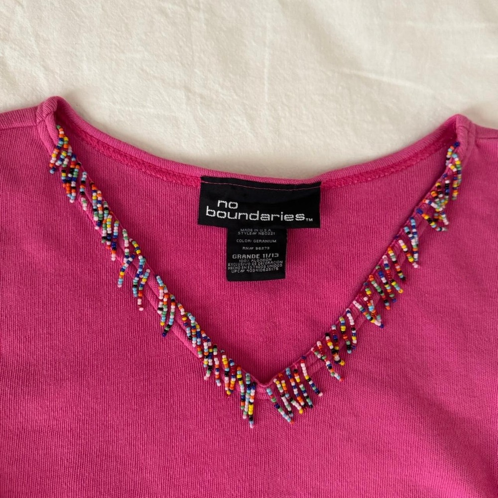 2000s y2k No Boundaries Pink beaded tank - Picture 2 of 3